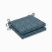 Pillow Perfect Outdoor/ Indoor Herringbone Ink Blue Squared Corners Seat Cushion (Set of 2)