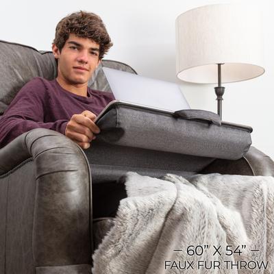 Husband Pillow - Bed Tray Desk, Adjustable Hard Wood PVC Desktop Lap Desk, Foldable Laptop Tray for Sofa Couch Floor, Large