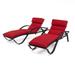 Palisades 2 Piece Sunbrella Outdoor Patio Chaise Lounges With Cushions