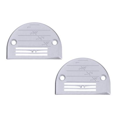 2pcs E24 No.18 & No.20 Hole Type E Chrome Plated Needle Plate for Sewing Machine - Silver Tone