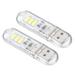 2Pcs 0.5W Mini USB LED Light 6000-6500K Slim Led Light Stick Clear White - Clear White