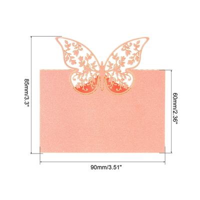 Table Name Place Cards, 25 Pcs Hollow Butterfly Cut Design Blank Card