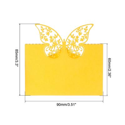 Table Name Place Cards, 25 Pcs Hollow Butterfly Cut Design Blank Card