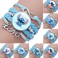 Bracelet de dessin animé Disney Stitch pour enfants figurines d'anime impression CAN o & Stitch