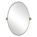 ANDY STAR Modern 22 x 34 Inch Oval Wall Hanging Bathroom Mirror, Brushed Gold - 15.43