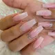 Faux Ongles Dégradés avec Colle 24 Pièces French Manucure Artificielle