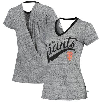 Touch Black San Francisco Giants Hail Mary Damen-T-Shirt mit V-Ausschnitt und Rückenwickel Image