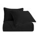 AllModern Kobie Stonewashed Cotton Modern Rustic 3 Piece Quilt Set Polyester/Polyfill/Cotton in Black | Full/Queen Quilt + 2 Standard Shams | Wayfair