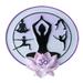 The Holiday Aisle® Yoga Namaste Om Hanging Figurine Ornament Ceramic/Porcelain in Black/Indigo/Pink | 3 H x 4 W x 1 D in | Wayfair