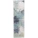 Black 120 x 90 x 0.25 in Area Rug - 17 Stories Abstract Hand Loomed Polyester Area Rug in Blue/White/Polyester | 120 H x 90 W x 0.25 D in | Wayfair