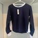 J. Crew Tops | Jcrew University Terry Cropped Crewneck Sweatshirt Size: Xs, S, Color: Navy | Color: Blue | Size: Various