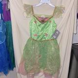 Disney Dresses | Authentic Disney Princess Dresstinkerbell Princess Dress Sz 5 Girls | Color: Green/Pink | Size: 5tg