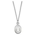 Regent Women's Pocket Watch with 70 cm Chain 22 mm Diameter Oval Quartz White Dial Roman Numerals in Various Designs, P-768 - Silver, Classic