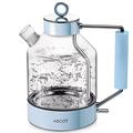 Electric Kettle, ASCOT Glass Electric Tea Kettle 1.5L 2200W Tea Heater & Hot Water Boiler, Borosilicate Glass, BPA-Free, Auto Shut-Off and Boil-Dry Protection (Blue)