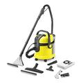Kärcher Wash-Vacuum Cleaner SE 4001 Plus, Deep Cleaning on Textile Surfaces by Spraying, Dry and Wet Vacuum, 1400 W, 4 + 4 L Clean/Dirty Water Tank, Black/Yellow