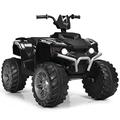 Maxmass 12V Electric Quad Bike, Kids Ride on ATV with LED Light, Bluetooth, Music & Horn and Slow Start, Children Battery Powered Vehicle Toy Car for Toddler 3-7 Years Old (Black)