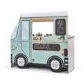 Plum Roleplay Kids Indoor Wooden 2 in 1 Street Food Truck and Play Kitchen with Light Up and Sound Hobs with Utensils, Oven, Washing Machine and Sink 3 Years Plus L90 x W31 x H79cm