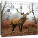Horloge Forestière Majestueuse avec Cerf en Brume - 50 x 50 cm - Marron
