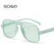 SO & EI Fashion – lunettes de soleil aviateur de couleur bonbon pour femmes rétro marque de