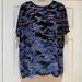 Free People Tops | Euc Like New We The Free Burned Velvet Camo Oversize Blouse Size M | Color: Black/Blue | Size: M