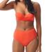 Kate Spade Swim | Kate Spade Bandeau Bikini Top/High Waist Bikini Bottom | Color: Orange/Red | Size: M