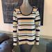 Anthropologie Tops | Anthropologie Postmark Joliette Ribbed Striped Top | Color: Blue/White | Size: L