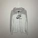 Nike Tops | Nike Sportswear Graphic Hoodie Womens M Heather Gray White Pullover Sweatshirt | Color: Gray/White | Size: M