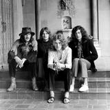 Led Zeppelin at Hollywood's Chateau Marmont - Unframed Photograph Paper in Black/White Globe Photos Entertainment & Media | 12 H x 12 W in | Wayfair
