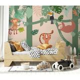 GK Wall Design Tropical Jungle Animals Trees & Plants 6.25' L x 112" W Paintable Wall Mural Vinyl | 187 W in | Wayfair GKWP000245W187H106_V