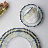 Noritake Menorca Palace Set Of 4 Salad Plates, 8-1/2" Bone China/Ceramic in Blue/White | 8.25 W in | Wayfair 4964-405D