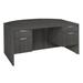 Regency Legacy Bow Front Office Desk w/ Double Pedestal Drawer Unit Wood in Brown/Gray | 29 H x 71 W x 35 D in | Wayfair LDPBF7135AG