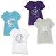 Amazon Essentials Disney | Marvel | Star Wars | Frozen | Princess Mädchen Kurzärmelige T-Shirts, 4er-Pack, Purpur/Blau/Grau/Frozen 2 Born Leader, 9 Jahre