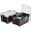 Iris Ohyama - Luftdichte Kunststoff-Aufbewahrungsboxen mit Deckel, 50L, 2er-Set, Schwarz,