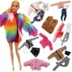 Vêtements de mode arc-en-ciel pour Barbie beurre accessoires supplémentaires pull manteau