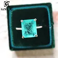 Luxyimagic-Bague en pierres précieuses de tourmaline Paraiba pour femme argent regardé 925 massif