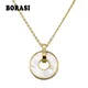 Collier pendentif coquillage blanc pour femme bijoux en or rose lien en acier inoxydable cadeaux