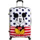 Hartschalen-Trolley AMERICAN TOURISTER "Disney Legends, Mickey Blue Dots, 75 cm" Gr. B/H/T: 52,5 cm x 75 cm x 31 cm 88 l, bunt (mickey blue dots) Koffer Hartschalenkoffer