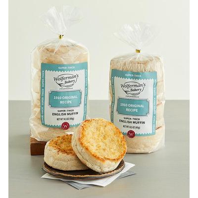 1910 Original Recipe Super-Thick English Muffins - 2 Packages by Wolfermans