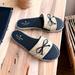 Kate Spade Shoes | Kate Spade Savoy Espadrille Slide Sandals Size 10.5 M New W/O Box Retail $158 | Color: Blue/Tan | Size: 10.5