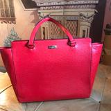 Kate Spade Bags | Kate Spade Red Embossed Leather Large Satchel | Color: Red | Size: Large