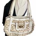 Coach Bags | Coach Tan Leather Jacquard Monogram Purse Bag | Color: Cream/Green | Size: Os