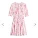 Nine West Dresses | Nwt Nine West Womens Large Ruffle Blouson Mini Dress Light Pink | Color: Pink/White | Size: L