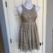 Free People Dresses | Free People Gray Lovely Lace Sleeveless Dress Fit & Flare Back Cut Out Sz 2 Xs | Color: Gray | Size: 2