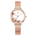 RORIOS Womens Watches Analogue Quartz Watches with Stainless Steel Mesh Strap Creative Waterproof Watches for Women Ladies White