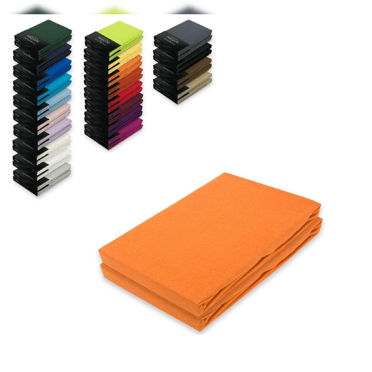 EXKLUSIV HEIMTEXTIL Doppelpack Jersey Spannbettlaken 140 - 160 x 200 cm Terrakotta Image