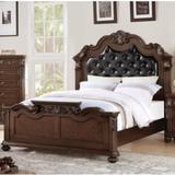 Astoria Grand Verena Tufted Platform Bed Wood and /Upholstered/Faux leather in Brown | 52 H in | Wayfair 42554F85D584474894E9798BFFB35CD8