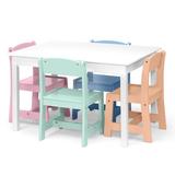 Delta Children kids Mysize Table w/ 4 Chairs Wood in Pink/White | 19.69 H x 23.62 W in | Wayfair TT89030GN-1235
