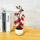 Bonsai Simulation Artificial Pot Plant Home Office Plum Blossom Decor