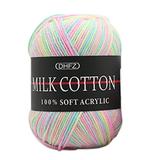 Knitting Kit Colorful Hand Knitting 50G Knitting Crochet Milk Soft Baby Cotton Wool Yarn K