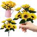 Artificial flowers Artificial Sunflower Flower 7 Heads Faux Silk Sunflower Bouquet Plants Home Decoration